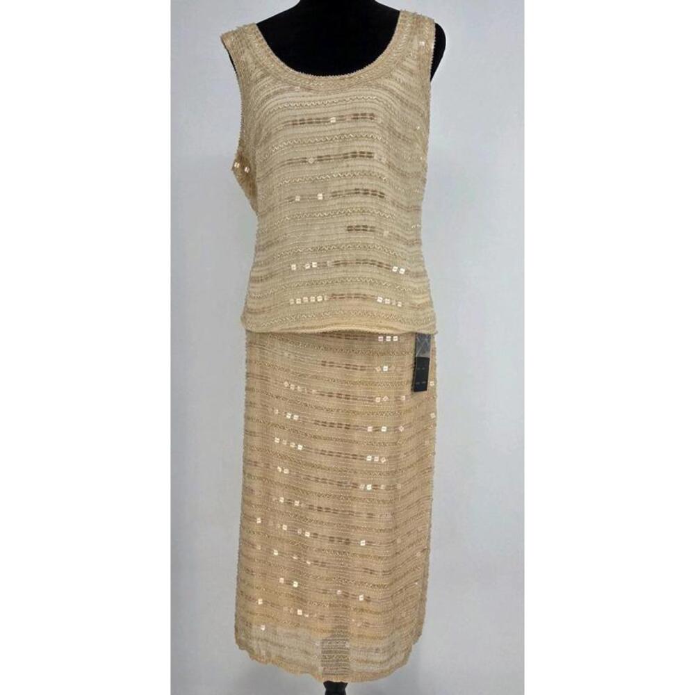 Vintage Mes Ami Formal‎ Beaded Skirt 14 And Top Large Set 80s